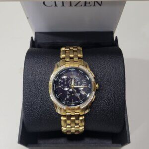 Citizen Eco Drive Mens Gold & Diamond BL8042-54E Perpetual Calendar